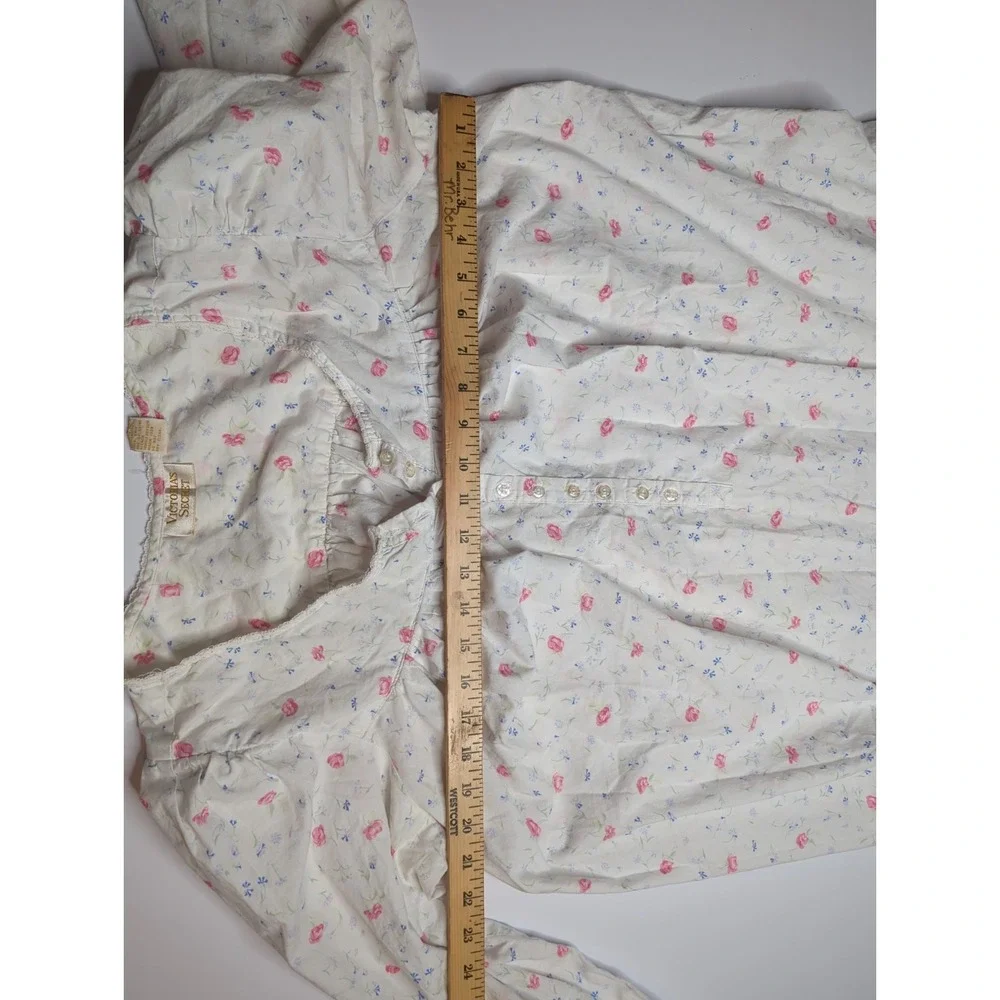 VTG Victoria's Secret Gold Label Cotton Floral Nightgown Cottagecore Prairie L